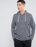 Overhead Hoodie with Buttons in Stripe