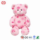 Christmas Printed Fabric Plush Sitting Animal Soft Teddy Bear Toy