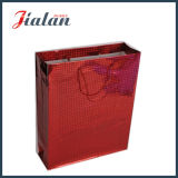 Custom Made Red Color Holographic Hand Shopping Gift Paper Bag