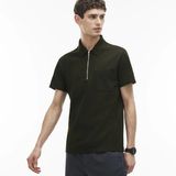 Men's Slim Fit Zip Neck Cotton Polo Shirt