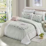 Home Textile Embroidery Cotton Satin Duvet Cover Set