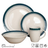 White Color with Light Blue Hand Painting 16PCS Dinner Set