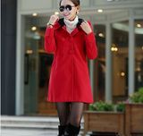 Korean Version Hooded Warm Ladies Cashmere Overcoats