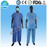 Hot Sell Hygienic SMS/ PP Fabric Patient Gown/Scrub Suits/Hospital Clothing