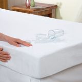 White 80%Cotton 20%Polyester Waterproof Mattress Cover-Queen Size