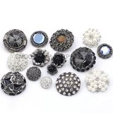 Zircon Decorate Button Flatback Rhinestone Pearl Button Dress Garment Accessories