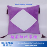 Wholesale Sublimation Hot Press Blank Rhombus Fringed Short Velvet Pillowcase