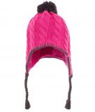 100% Acrylic Girl's Earflap Beanie Hats with Top Ball