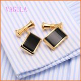 VAGULA Gold Plated Agate Shirt Cuff Men's Cufflink