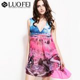 Private Label Custom Chiffon Print Summer Dress Hi Low Design