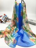 2017new Style 100%Polyester Faux Silk Water Lily Degital Print Scarves