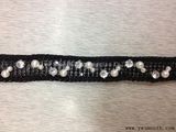 Fashion Chain Lace Trimming Pearl Rhinestone Round Beaded Garment Accessories