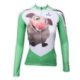 Cute Cartoon Patterned Outdoors Women's Long Sleeve Cycling Jerseys Breathable Windbreak