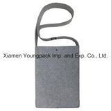 High Quality Promotional Custom Grey Wool Felt Messenger Bag