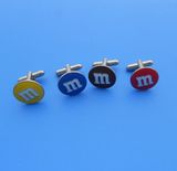 Metal Brass Round M&M Cufflinks Wholesale