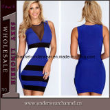 Blue Contrast Fashion Bandage Mini Summer Dresses (TBLSN147)