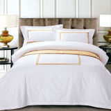 Customized Embroidery White Hotel Duvet Cover Sets (DPFB80111)