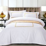 Customized Embroidery White Hotel Duvet Cover Sets (DPFB80111)