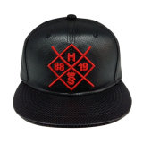 fashion Fitted Hat with PU Leather Sk1718