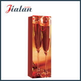 Glossy Laminated Ivory Paper Champagne Bottle Shopping Gift Paper Bag