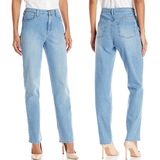 Custom Women High Waist Straight Legs Blue Denim Jeans