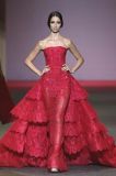 Red Bridal Ball Gown Michael Lace Wedding Dresses Z8011
