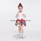 High Quality Long-Sleeve Printing Lovely Flower Girl Dress Children Wear