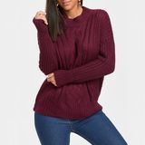 Women's Crochet Pullover Sweater Mock Neck Wholesale Oversize