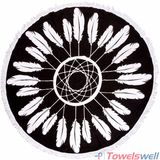 Printed Microfiber Round Beach Towel (Dreamcatcher)