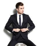 High Quality Classic Style Slim Black Suit