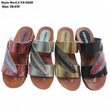 PVC Wedge Women Slide Sandal, Fashion Lady Slipper with PU Upper