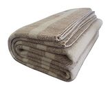 Wool Throw Southern Grown Tan Cream Stripe Wool Blanket