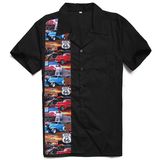 Alibaba Express Big and Tall Men's Hawaiian Shirts Route 66 Us Printed