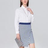 Graceful Formal Mature Office White Uniform Blouses Lady