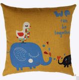 Cute Elephant Polyester Throw Cushion