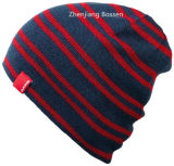OEM Produce Cheap Acrylic Sports Whinter Customized Striped Slouch Beanie