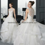 Organza Wedding Ball Gowns Sheer Neck Bridal Dresses Z2071