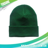 Green Acrylic Knitted Winter Reversible Hats for Promotion (032)
