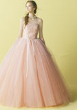 New Design Beading Prom Party Evening Ballgown Quinceaner Dress Pink Wedding Dress