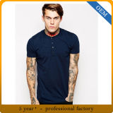 Design Men's Cotton Blue Henry Neck T-Shirt