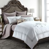 Luxury Top Quality Cotton White Embroidery Hotel Wedding Bedding Set