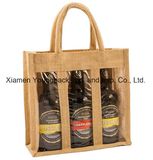 Wholesale Bulk Promotional Custom Triple Jute Burlap Beer Bottle Bags