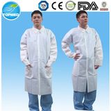 Nonwoven Waterproof Lab Coat, Disposable Acid Resistant Lab Coat