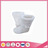 Women White PV Plush Indoor Women Boots