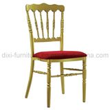 Wedding Aluminum Napoleon Chair with Fixed Seat Cushion