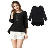 Hot Selling Fashion Plain Chiffion Women Tee Shirt