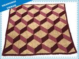 Single Geometry Fleece Wool Blanket