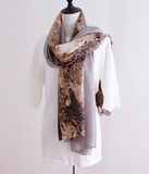 Lady Fashion Python Veins Printed Polyester Silk Scarf (YKY1142)