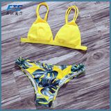 Women Sexy Contrast Color Brazilian Bikini Customized Logo