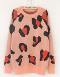 Leopard Print Rabbit Hair Sweater Girl (BTX891)